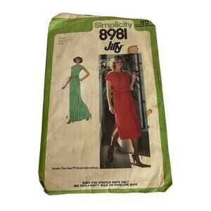 Simplicity 8981 Jiffy Dress Sewing Pattern Sz Small 10-12 Miss 1979